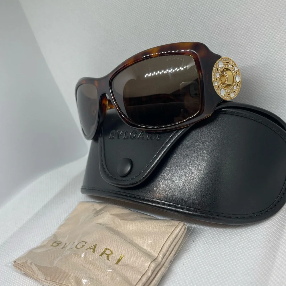 Bulgarian Women’s  Swarovski Crystal Sunglasses 8097-B 851/73 Made In Italy - Picture 3 of 16